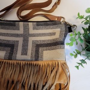 Rais Case Genuine Leather Fringe Crossbody Purse